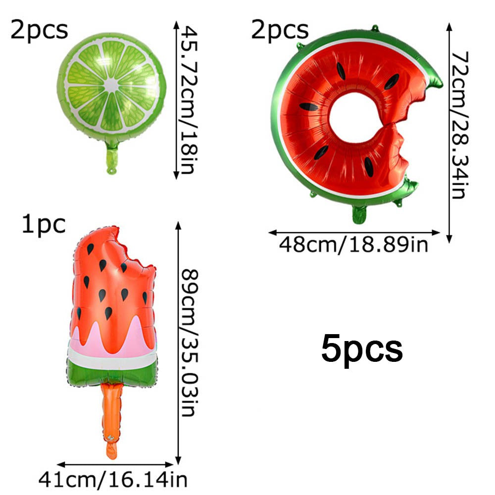 Tropical Balloon Hawaiian Balloons Fruit Watermelon Strawberry Orange Fruit Foil Balloon Birthday Party Pool Party Decorations