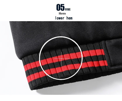 2025 Winter Men's Tracksuit Set Hooded Fleece Lined Jogging Suit Hoodie+Pants Casual Outfits Sportswear Fashion Men's Clothes