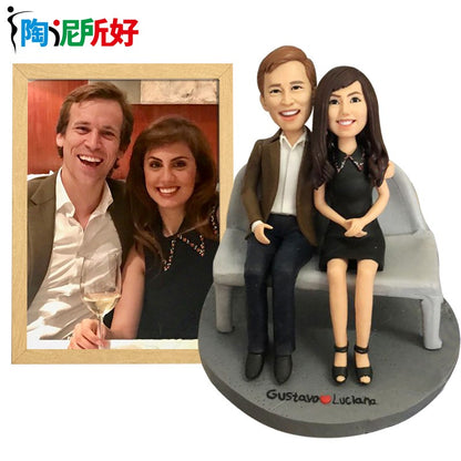 Custom Handmade Bobblehead Sculpture Figurines-Personalized Polymer Clay Doll from Your Photo-Wedding Anniversary Gifts for Wife
