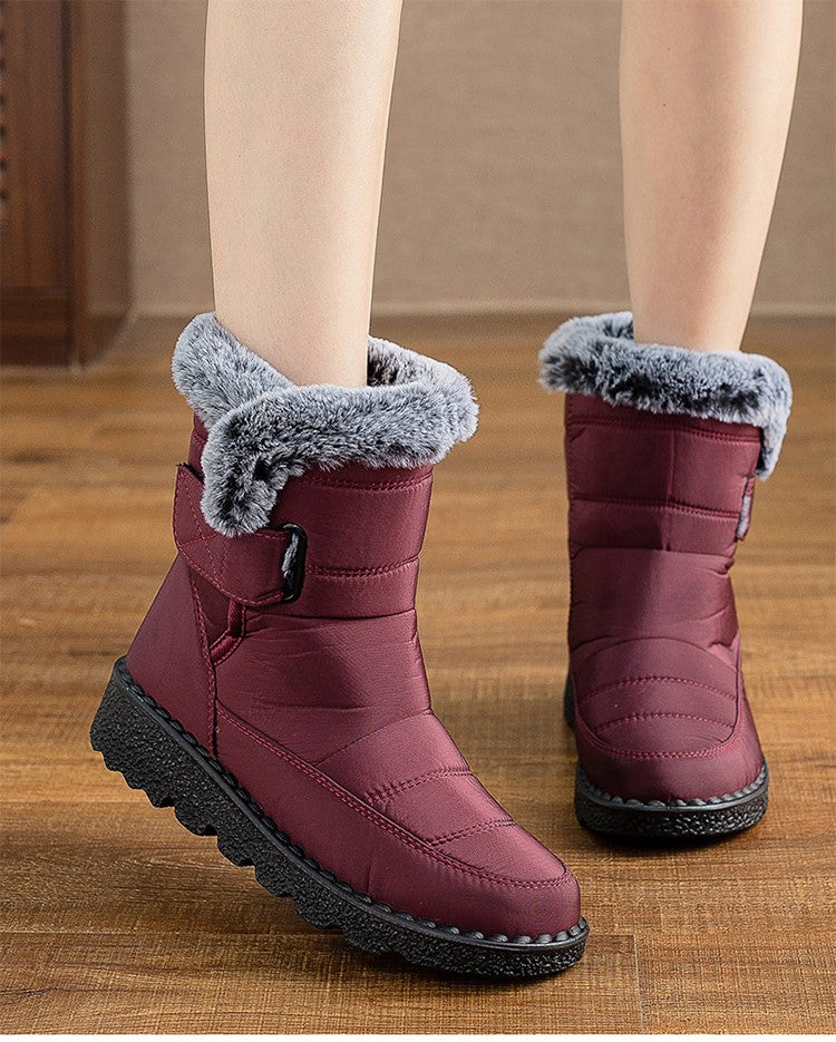 Women's Boots 2025 Trend Snow Boots With Fur Winter Shoes Woman Low Heels Footwear Winter Boots Women Combat Middle Botas Mujer