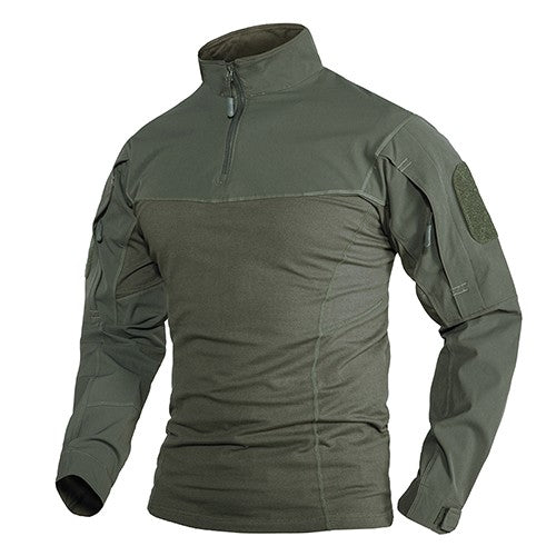 TACVASEN 1/4 Zipper Ripstops T-shirts With Zipper Pockets Mens Long Sleeve T-shirts Outdoor Hiking Tees Tops Pullover Workout