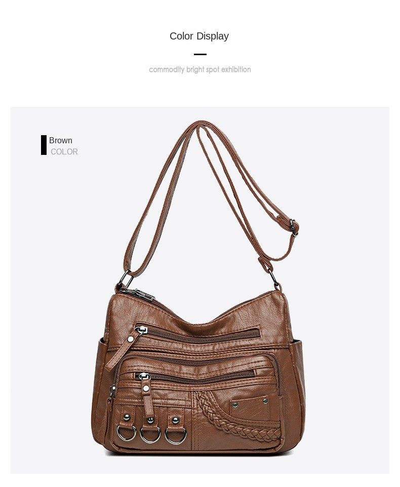 New Arrival Crossbody Shoulder Bag Soft Washed Leather Women's Mini Bag Versatile Handbag