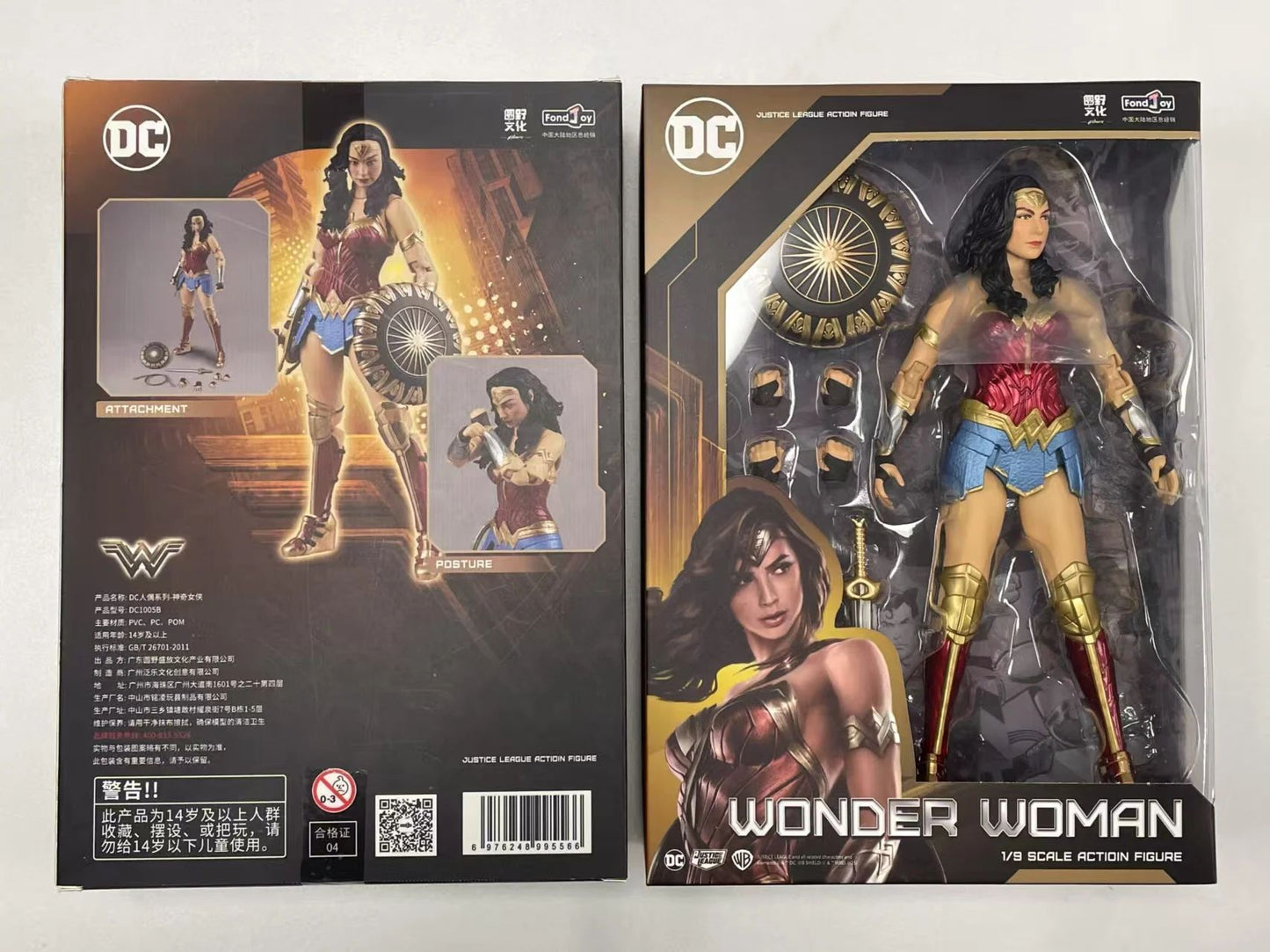 FondJoy DC Original 1/9 20CM Liga da Justiça Superman Batman Coringa Arlequina Mulher-Maravilha Victor Stone Aquaman Bonecos de Ação