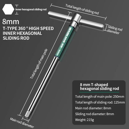 Chave de fenda Torx T/L 2.5/3/4/5/6/8/10mm Chave Allen Tipo T Cromada Chave Inglesa em Forma de T Ferramenta Manual Chave de Boca Tipo T Estendida