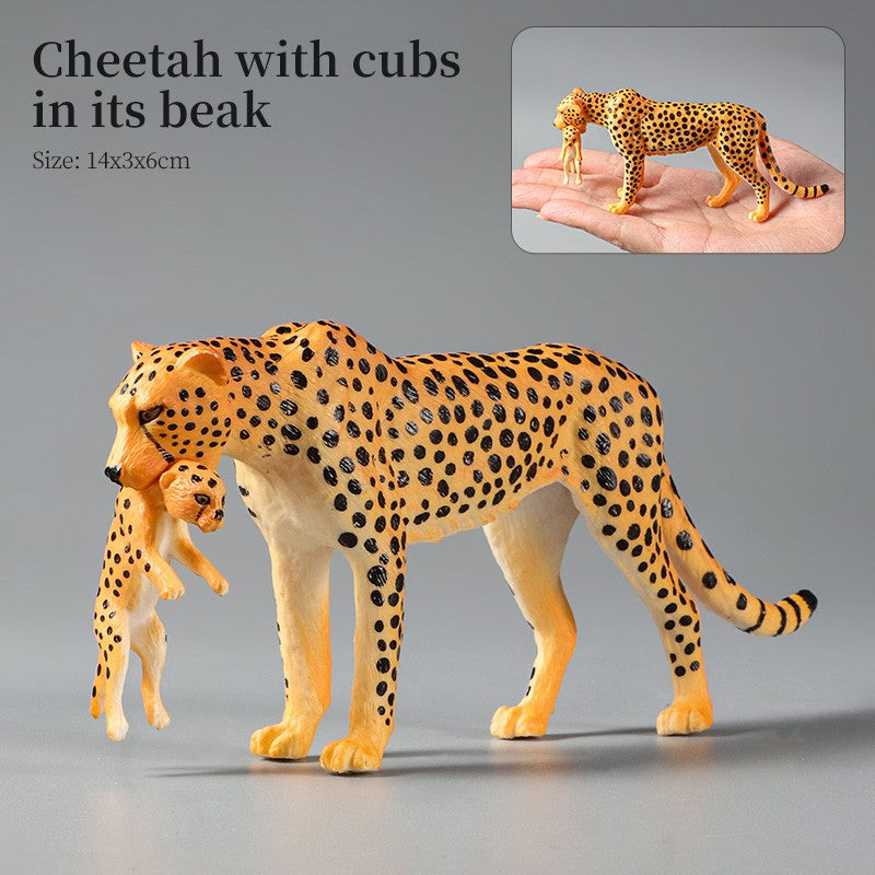 Conjunto de Brinquedos Montessori de Animais Selvagens - Leão Elefante Antílope Miniaturas de Animais Figuras de Ação Zoológico Presente Educacional para Crianças
