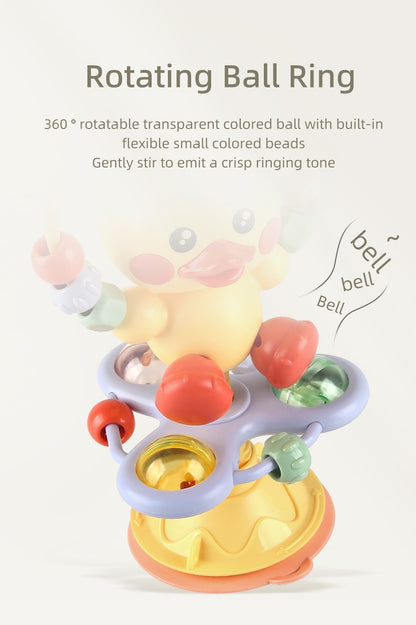 Chocalho de Bebê para Cadeira de Alimentação com Ventosa, Brinquedos Giratórios para Bebês, Brinquedo Interativo para Bandeja de Bebê, Presente de Recém-nascido para Crianças