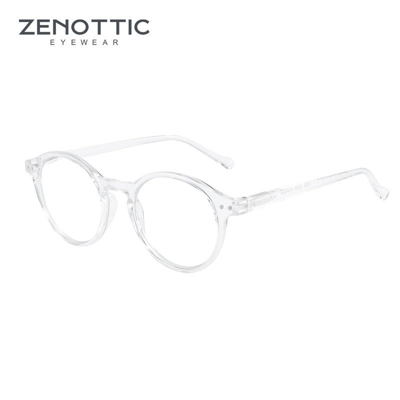 Óculos de Leitura Retrô ZENOTTIC 2025 Antiluz Azul Para Leitura Moda Leve Óculos Feminino Masculino Dioptria 0 a 4.0