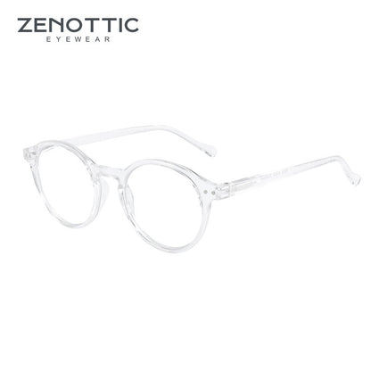 Óculos de Leitura Retrô ZENOTTIC 2025 Antiluz Azul Para Leitura Moda Leve Óculos Feminino Masculino Dioptria 0 a 4.0