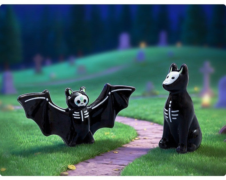 10-100pcs Halloween Mini Funny Ghost Owl Bat Figurine Desktop Decoration DIY Accessories Resin Micro Landscape Home Decorations