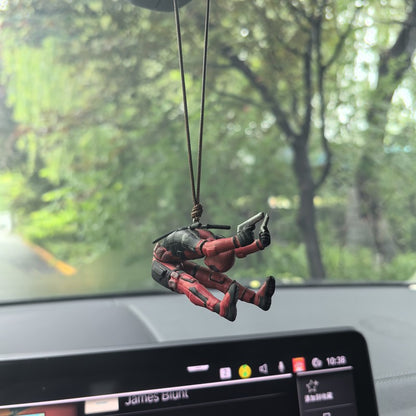 Deadpool Action Figures Ornaments Marvels Anime Car Rearview Mirror Pendant Bedroom Model Doll Hangings Decor Home Classic Toys