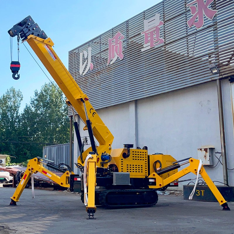CE EPA Engine 3 Ton Spider Crane Full Hydraulic Telescopic Boom Mini Crawler Mobile 360° Rotating Spider Crane