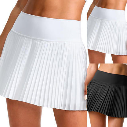 Dance Fitness Short Skirts Women'S Double Layered Pleats Tennis Skirts For Women High Waisted Skirt With Women Clothing ???