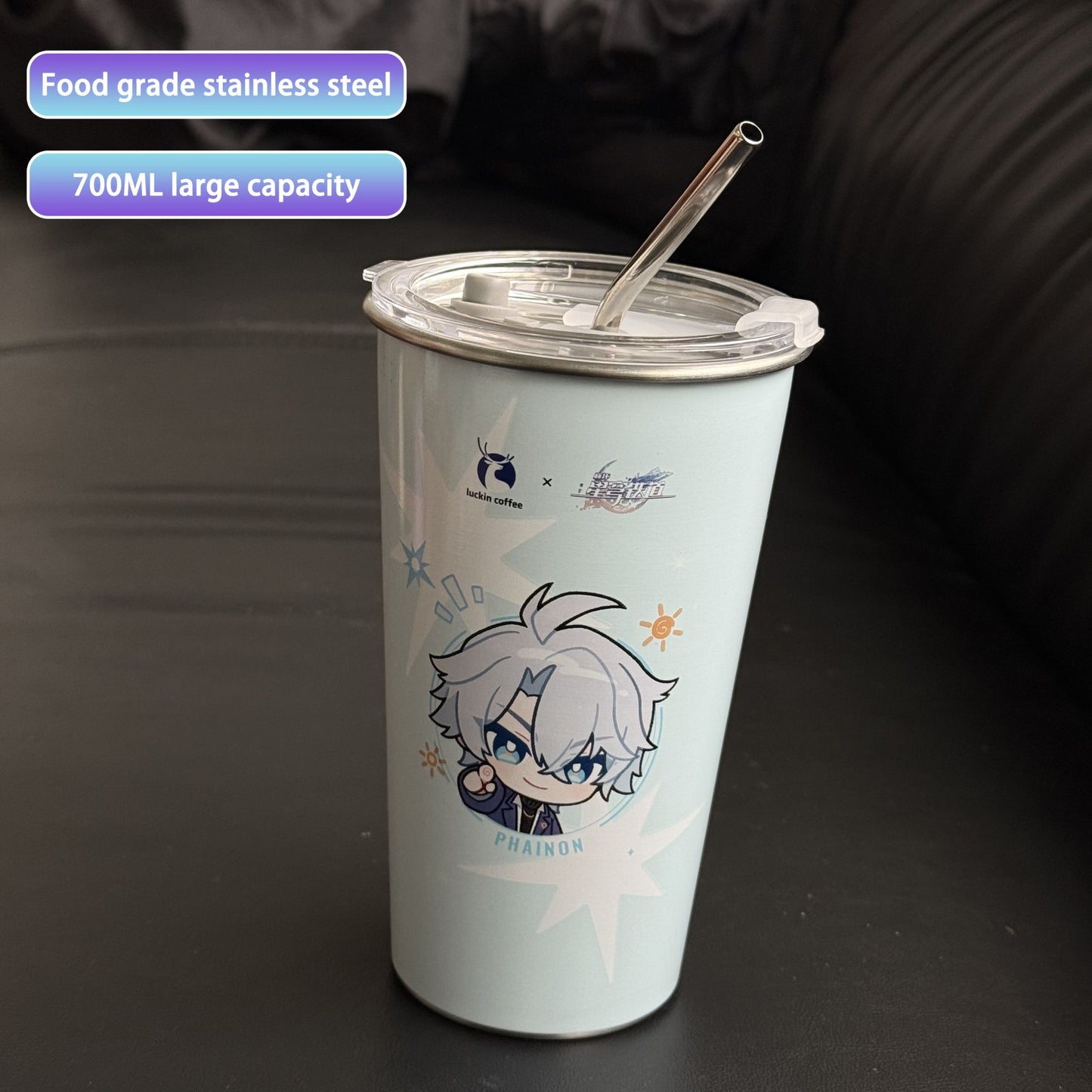 700ML Large Capacity Stainless Steel Cold Color Changing Cold Water Cup Drinking Cup With Straw Lid Collection Gift In Stock