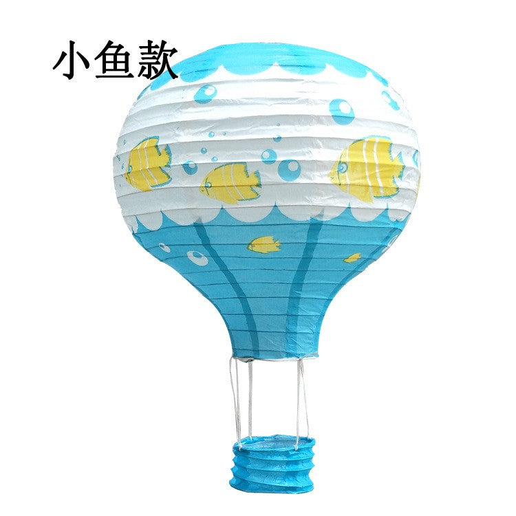1pc Ceremony Holiday Party Folding Paper Lantern Hot Air Balloon Shape 30/40cm Pink Blue For Kids Baptism Birthday Wedding Decor