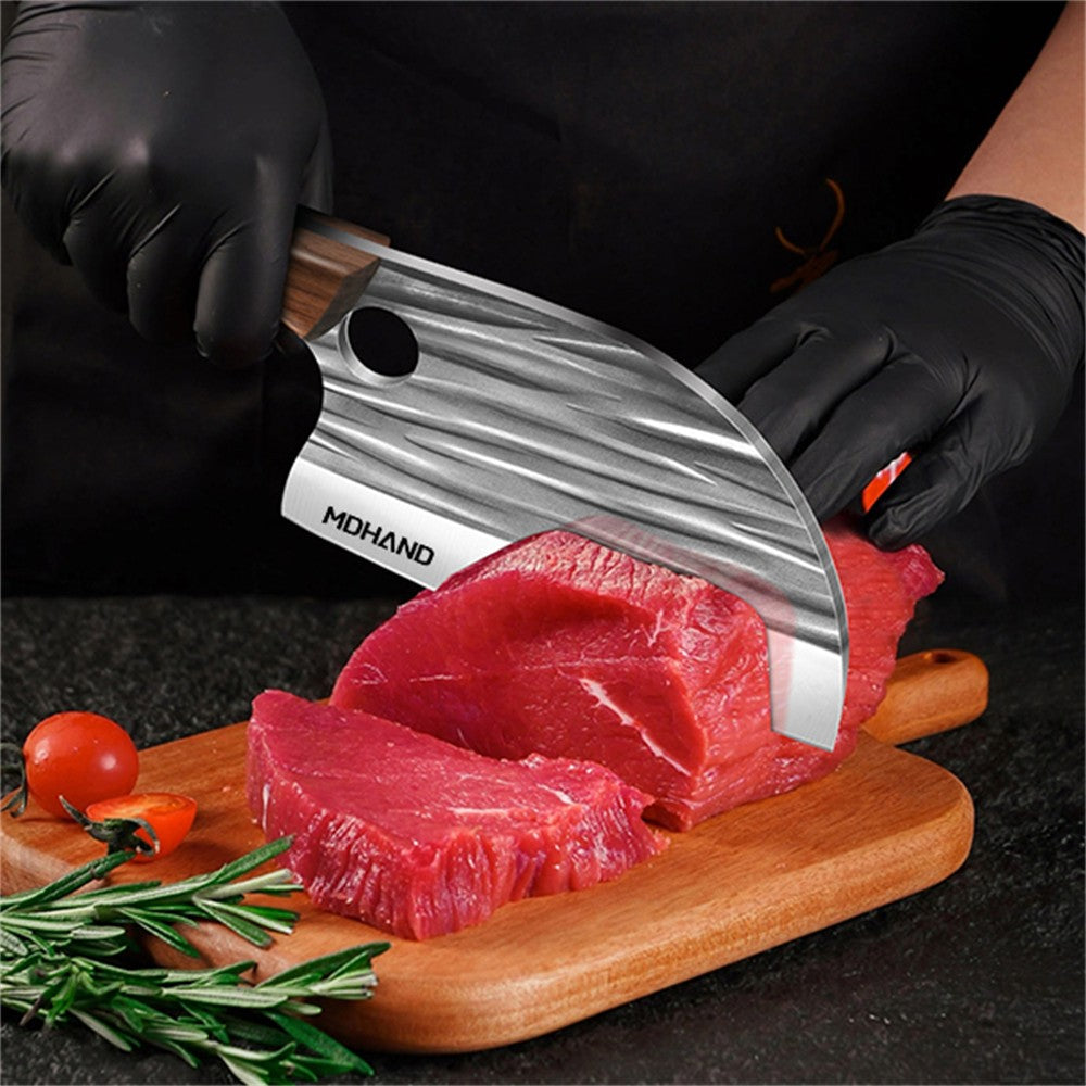 ZENG 14 Peças Faca de Cozinha Multifuncional Cutelo de Carne Forjado à Mão Faca de Chef para Desossar e Cortar para Serviço Pesado com Afiador