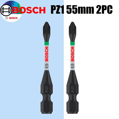 Pontas de chave de fenda de impacto BOSCH PH/PZ 55mm Aço modificado S2 Processo de tratamento térmico Ferramentas de fixação de alta durabilidade