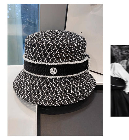 Chapéu de Pescador Vazado Respirável Coreano, Chapéu Tipo Bacia Personalizado, Chapéu Bucket Diamantado da Moda para Passeios de Verão Femininos
