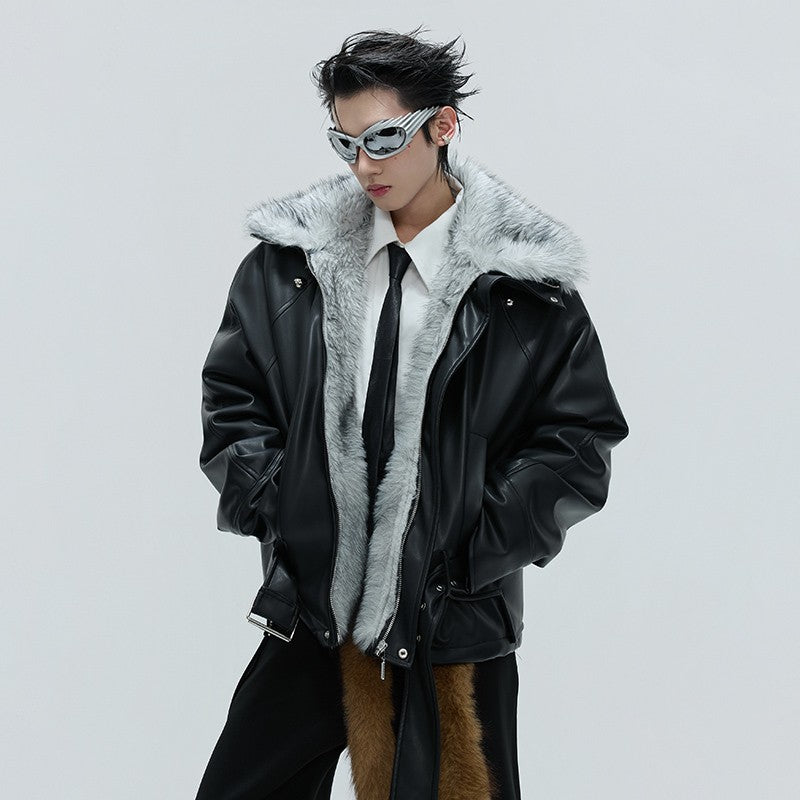 LUZHEN Winter Fashion High Quality Reversible Design Fur Liner Warm Leather Parka Men Original 2025 New Niche Padded Coat JY4797