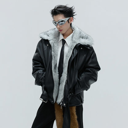 LUZHEN Winter Fashion High Quality Reversible Design Fur Liner Warm Leather Parka Men Original 2025 New Niche Padded Coat JY4797