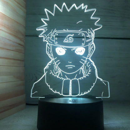 Anime Naruto Uzumaki LED Night Light Toys Akatsuki Kakashi Hatake Kid Bedroom Nightlight Itachi Uchiha 3D 7/16 colors Lamp Decor