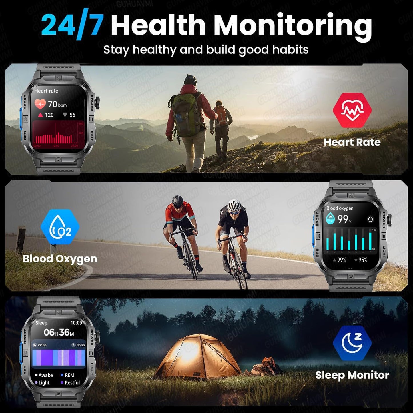 2026New Military Grade GPS Smart Watch Men Built in GPS Compass Altimeter Barometer 3ATM Waterproof 540mAh Sports Bracelet Men