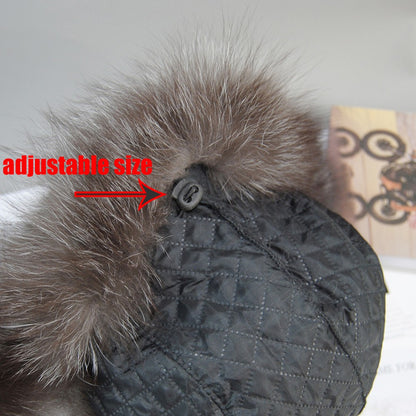 2025 Hot Sale Men Outdoor Windproof Winter Natural Real Fox Fur Bombers Hats Quality Cap Man Luxury Real Sheepskin Leather Hat