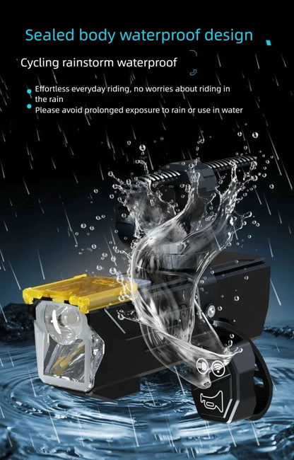 BUCKLOS 4000mAh Bicycle Lights Front with Horn Aluminium Alloy Bike Haedlight Type-C Charging Bike lights Bicycle Accessories