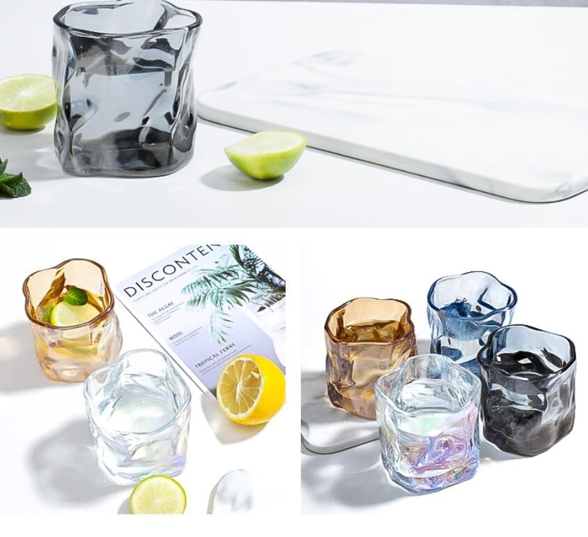 Copo de uísque cinza-fumaça 190ml, copo Old Fashioned de base pesada, conjunto de presente para bar, caneca de cerveja de cristal, direto da fábrica