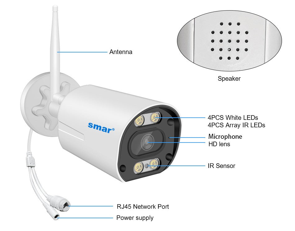 Smar Outdoor IP Wifi 3MP Survalance Camera for Wifi CCTV System Kit Human Detection Night Vision Video Cam ICSEE Two Way Audio