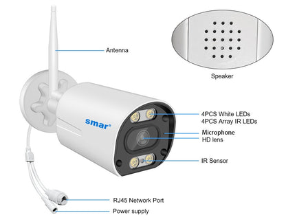 Smar Outdoor IP Wifi 3MP Survalance Camera for Wifi CCTV System Kit Human Detection Night Vision Video Cam ICSEE Two Way Audio