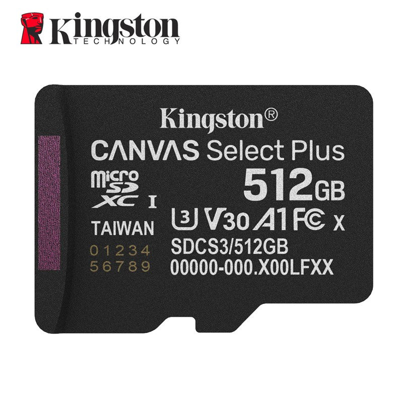 Cartão de Memória Kingston Até 200MB/S Micro SD TF 64GB 256GB 128GB 512GB 1TB Velocidade de Leitura Classe 10 U1 V30 A1 Flash para Eletrônicos