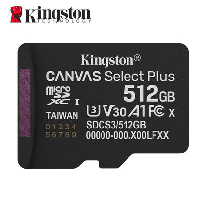 Cartão de Memória Kingston Até 200MB/S Micro SD TF 64GB 256GB 128GB 512GB 1TB Velocidade de Leitura Classe 10 U1 V30 A1 Flash para Eletrônicos