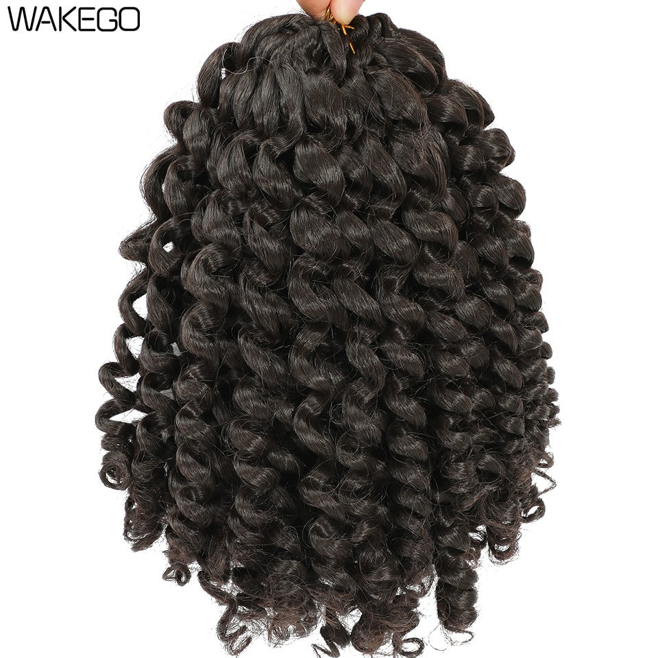 1-4 Pacotes 2X Ringlet Wand Curl Jamaican Bounce 8 polegadas Sintético Wand Curl Twist Braids Hair Crochet Cabelo Cacheado Extensões 20 Raízes
