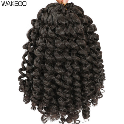 1-4 Pacotes 2X Ringlet Wand Curl Jamaican Bounce 8 polegadas Sintético Wand Curl Twist Braids Hair Crochet Cabelo Cacheado Extensões 20 Raízes