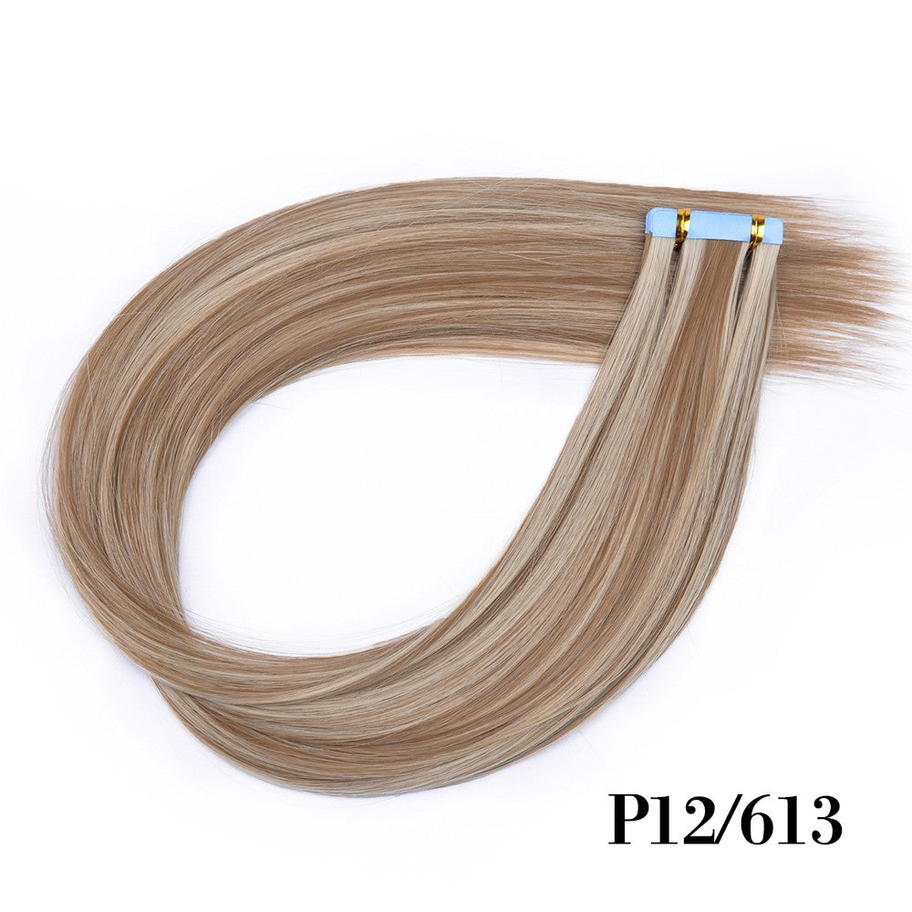 Fita Adesiva Reta para Extensões de Cabelo, Extensões de Cabelo Natural, Fita Adesiva Mini, Invisível, Sem Costura, Loira, Sedosa, Natural para Mulheres
