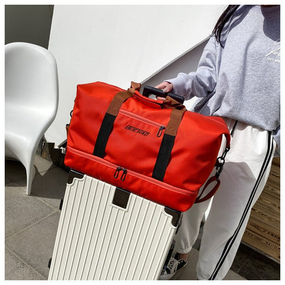 Mala de Viagem Esportiva de Grande Capacidade Bolsa de Viagem de Curta Distância Portátil Bolsas de Fitness Bolsa de Ombro Transversal Bolsas Masculinas Esportivas Impermeáveis ​​B