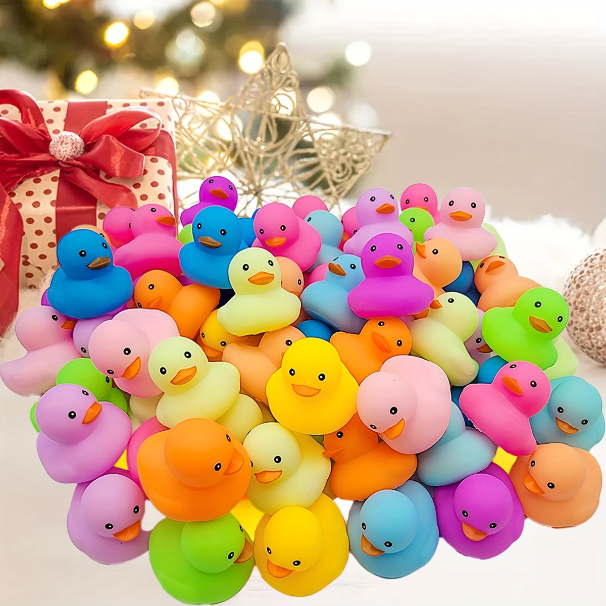 12/24 Colorful Rubber Ducks Bath and Shower Summer Beach Birthday Party Pool Party Decorations Gifts Stocking Stuffers