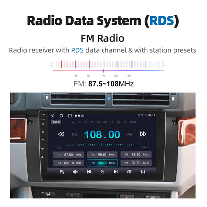 4+64GB For BMW E38 E39 E53 X5 Apple Carplay 9" Android 15.0 Car Stereo Radio Touch Screen GPS Navigation WiFi SWC BT FM+DVR&CAM