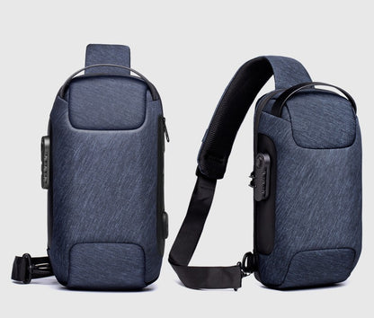 2023 Men's Chest Bag Waterproof Crossbody Bag Multifunction Anti-theft Travel Bags Shoulder Bag Male USB Charging Pouch for Man