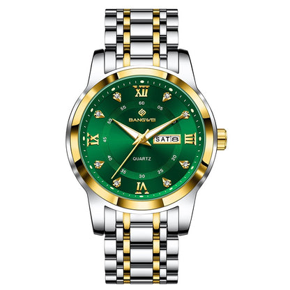 LIGE Brand BANGWEI Quartz Man Watch Fashion Stainless Steel Band Business Luxury Diamond Waterproof Calendar Watches for Men+Box