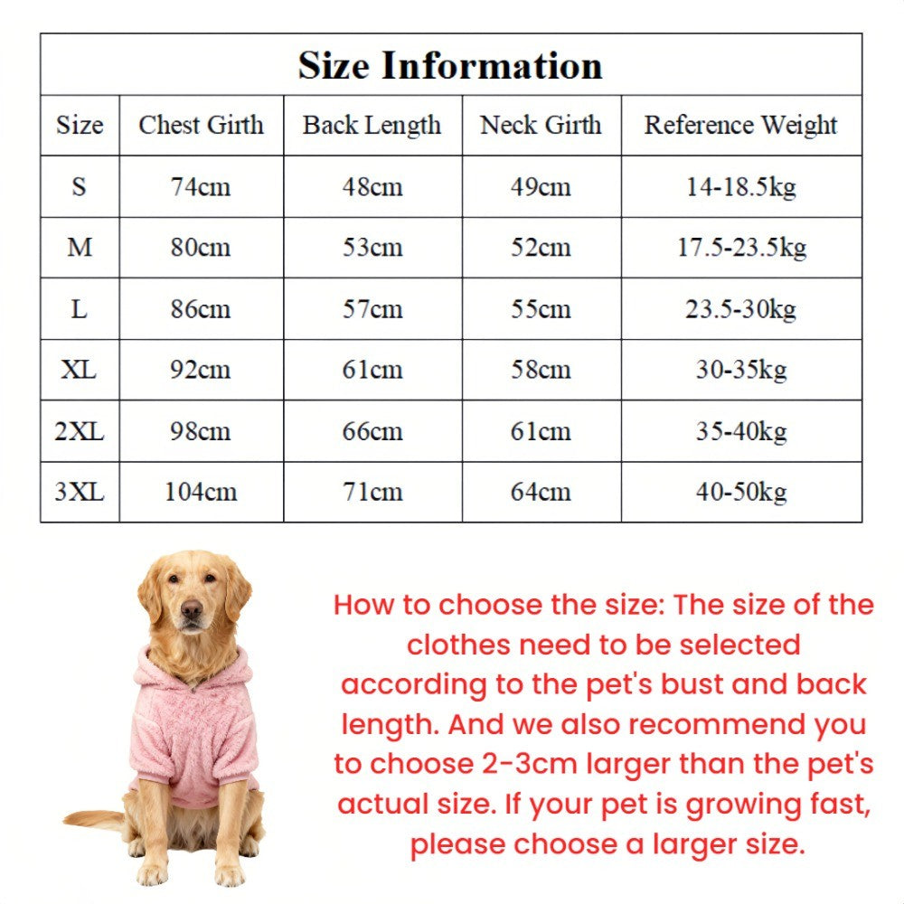 Roupas de Inverno para Cães, Moletom Quente de Lã para Cães de Porte Médio e Grande, Casaco Macio de Pelúcia para Cães, Roupas para Labrador Golden Retriever