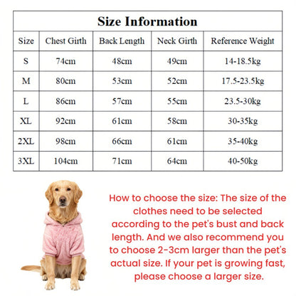 Roupas de Inverno para Cães, Moletom Quente de Lã para Cães de Porte Médio e Grande, Casaco Macio de Pelúcia para Cães, Roupas para Labrador Golden Retriever