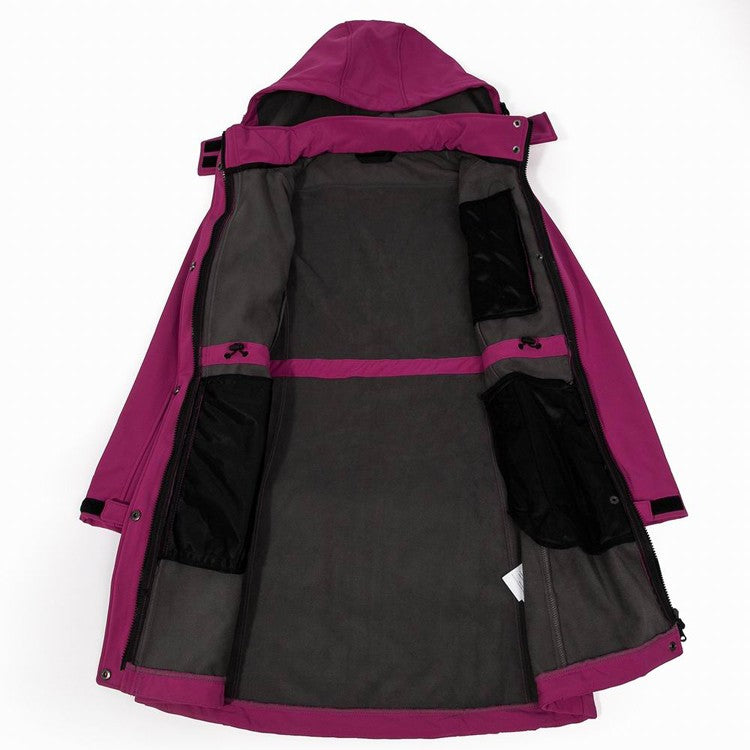 Women's Hiking Jacket Long Soft Shell Fleece Outdoor Windbreaker Camping Trekking Climbing Female Coats Winter