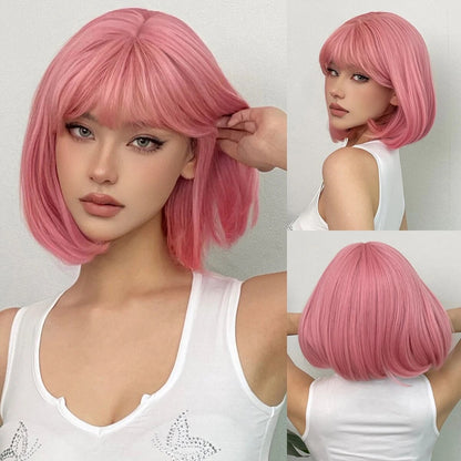 Nova peruca sintética de cabelo curto dourado claro para festa de Halloween, cosplay, uso diário, acessório de cabelo de alta temperatura