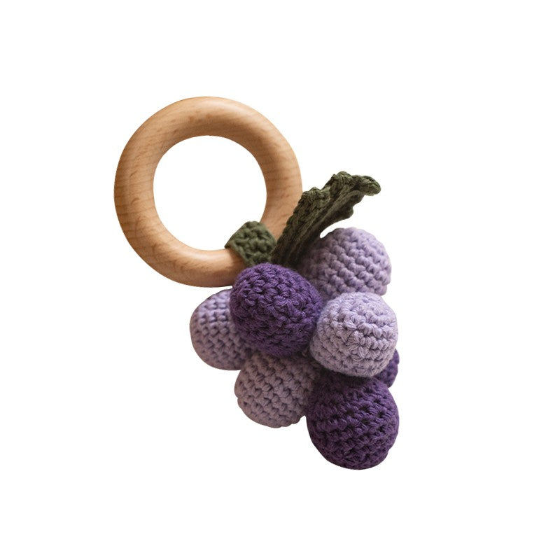 1 Brinquedo Chocalho de Crochê para Bebê Fruta Pulseira de Madeira com Design de Limão e Cereja Brinquedo Musical Chocalho para Bebês Brinquedos Mordedores Presentes para Recém-Nascidos