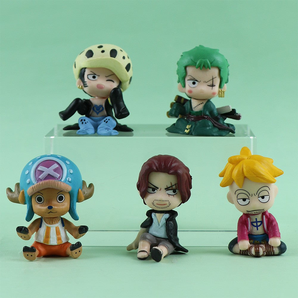 Conjunto de 10 Bonecos de One Piece Luffy Law Sabo Zoro Sanji Nami Chopper Marco Ace Roger Action Figurine Modelo Bonecas Brinquedos de Presente
