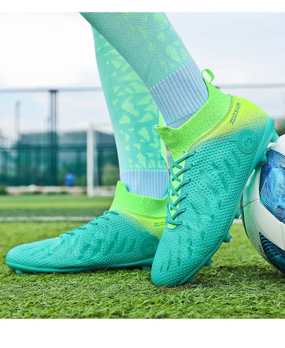 New High Top Football Shoes Cleats Soccer Shoes Boys And Girls Broken TF Nails For Adult Competitions Long Nails Training Boots