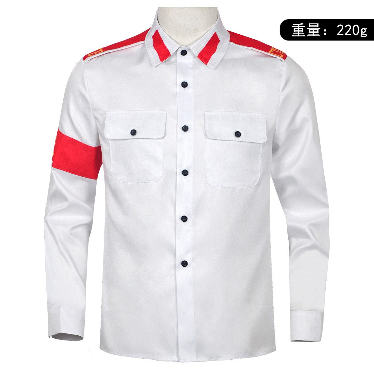 Michael Jackson Impersonator RetroCTEAntiWar Patch EmbroideredShirt Men's Military Style Long SleeveButtonDown Shirt Collectible