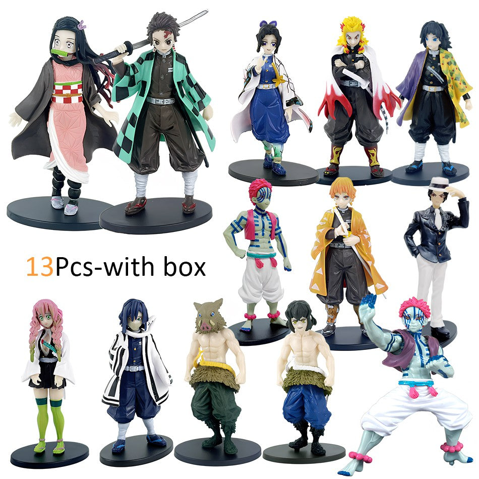 Anime Demon Slayer Kimetsu no Yaiba Figure Kamado Tanjirou Action Figure Agatsuma Zenitsu Nezuko Warrior PVC Model Toys