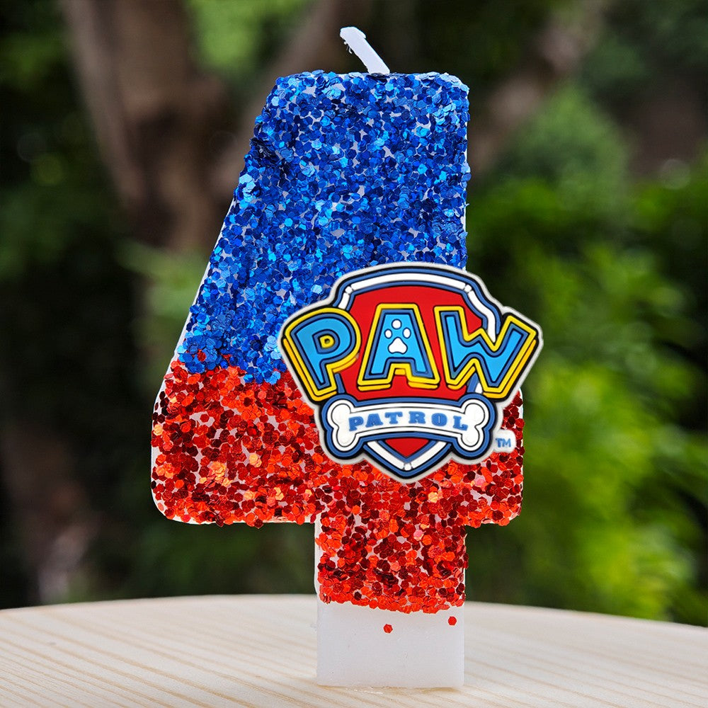 Paw Patrol Candle 0-9 Number Candle Paw Patrol Cartoon Character Party Cake Plug-in Birthday Cake Decoration Baby Shower Gift